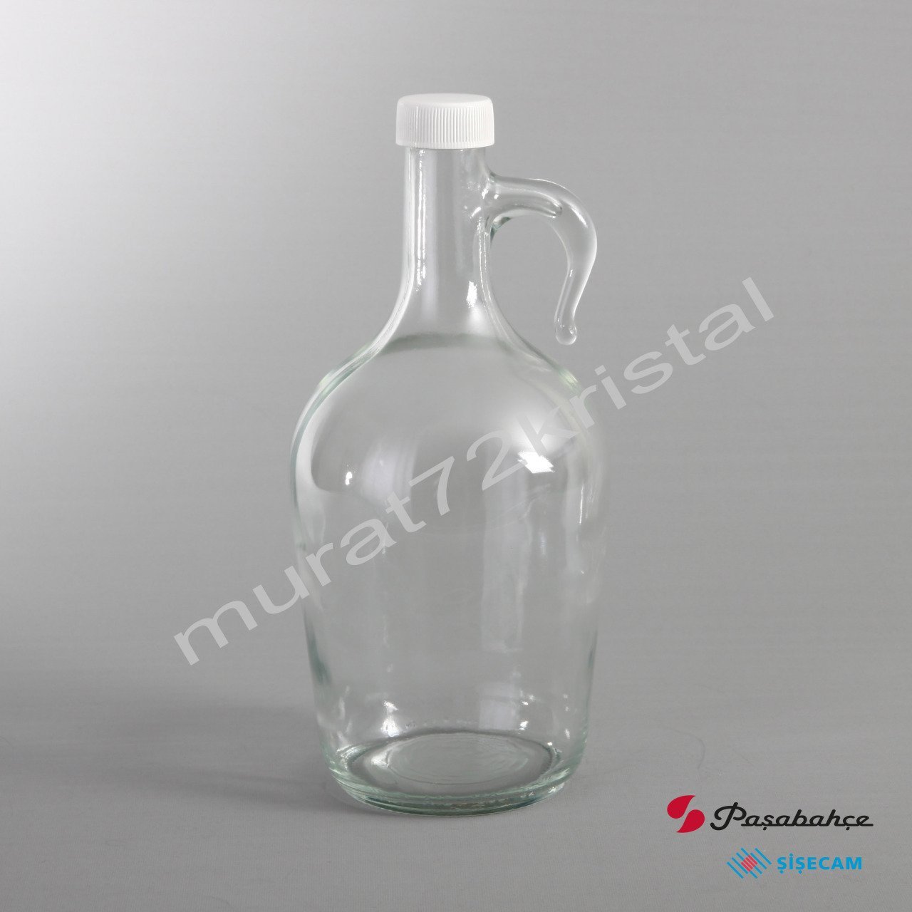 1500Cc 14 Adet Kapaklı Kulplu Cam Şişe/Galon