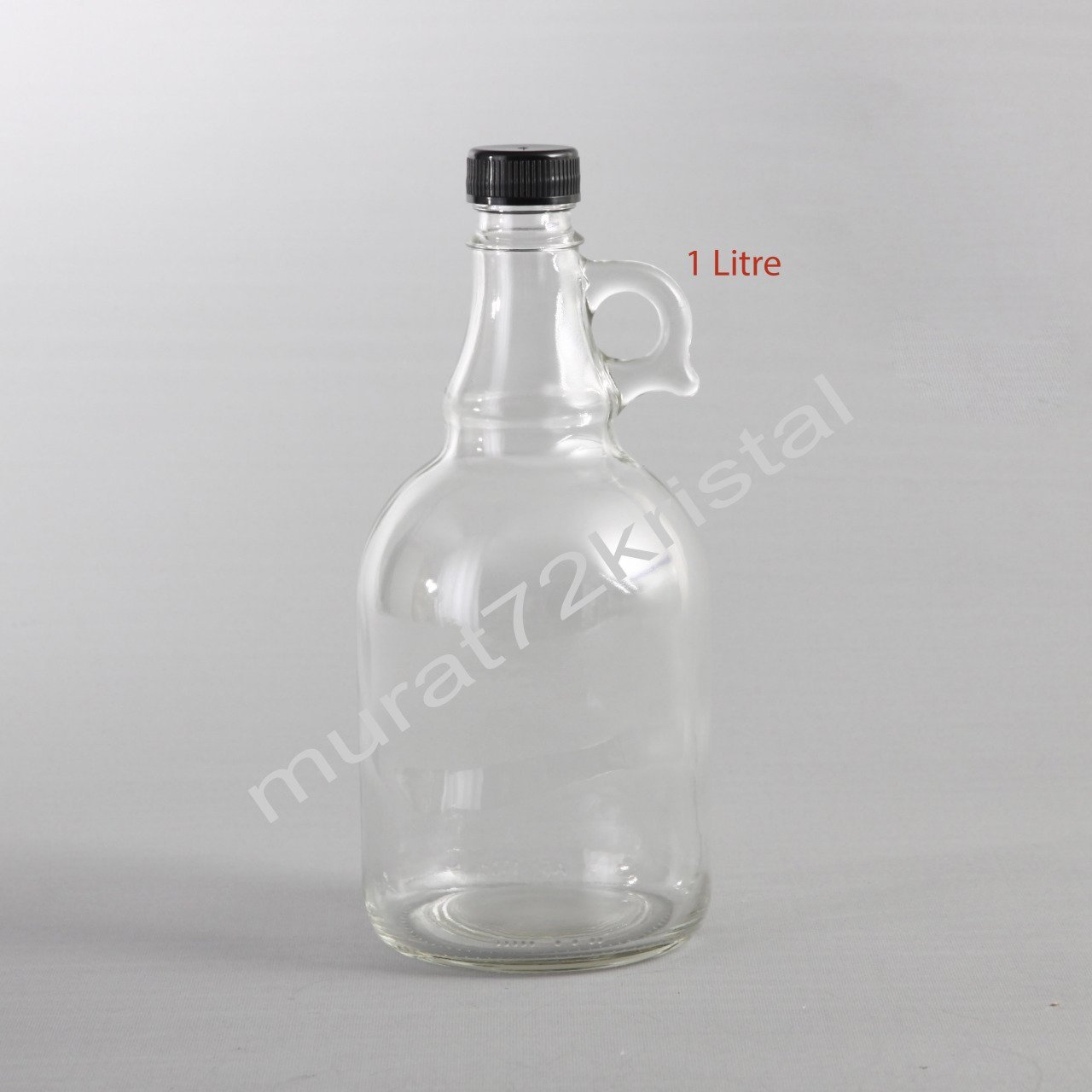 1000cc 20 Adet Kapaklı Kulplu Cam Şişe/Galon Şişe