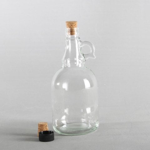 1000cc 20 Adet Kapaklı Kulplu Cam Şişe/Galon Şişe