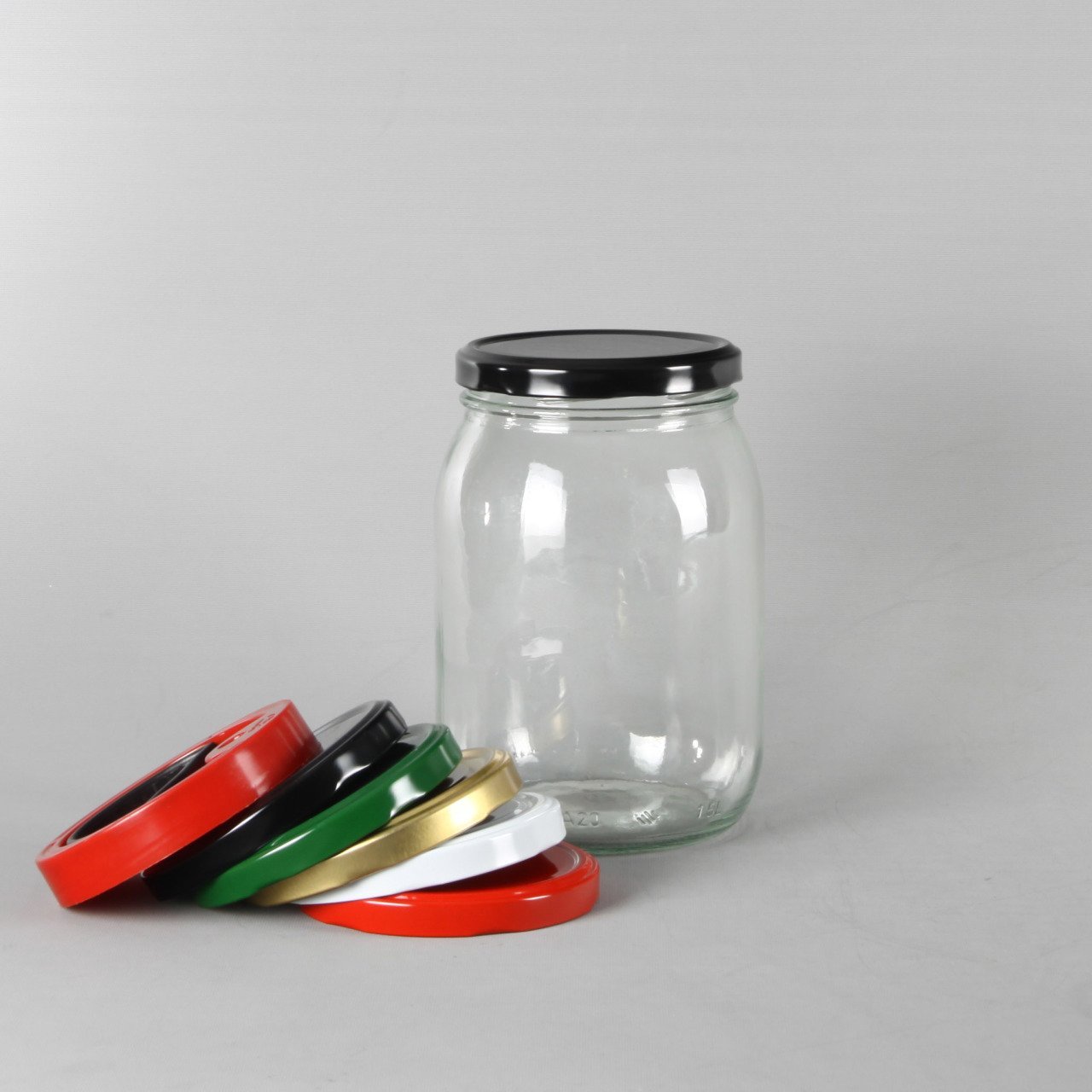 1500cc 15 Adet Kapaklı Cam Kavanoz 10mm Çaplı