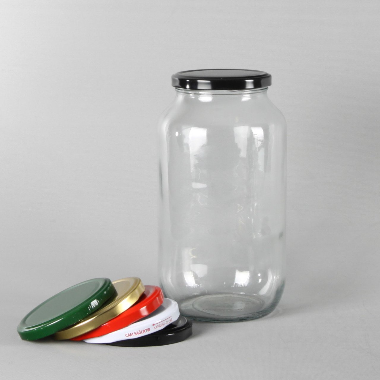1500cc 20 Adet Kapaklı Cam Kavanoz