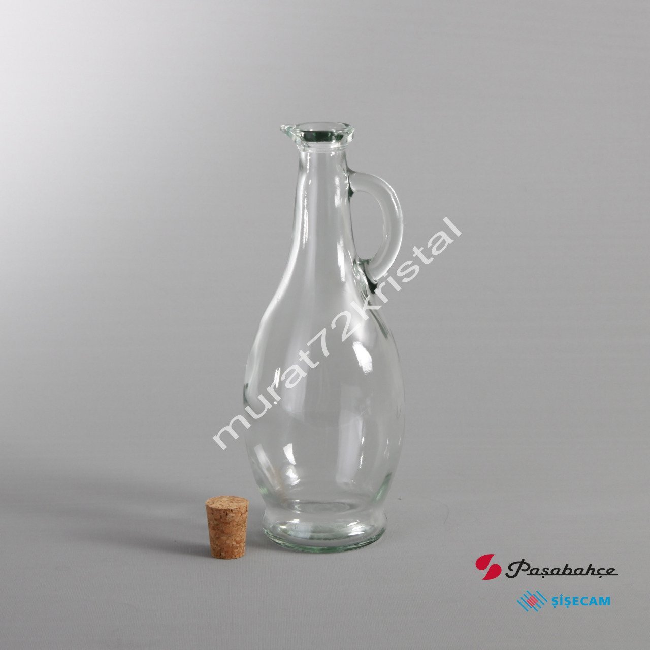 750cc 24 Adet Mantarlı Kulplu Cam Yağ Şişesi