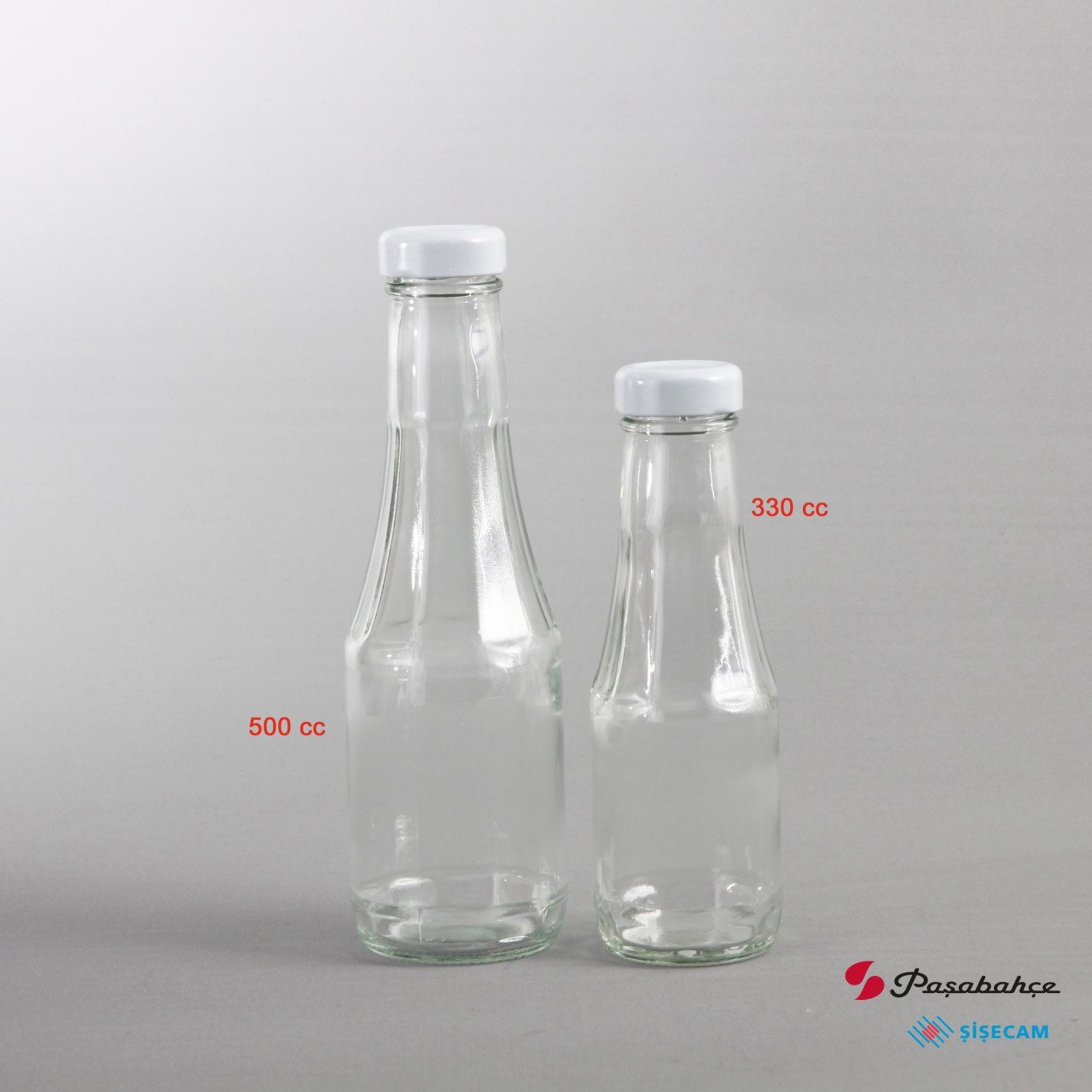 500cc 40 Adet Kapaklı Cam Ketçap Şişesi