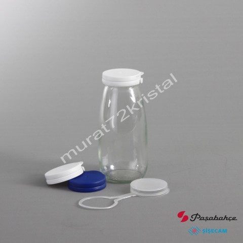 250cc 126 Adet Kapaklı Cam Süt Şişesi