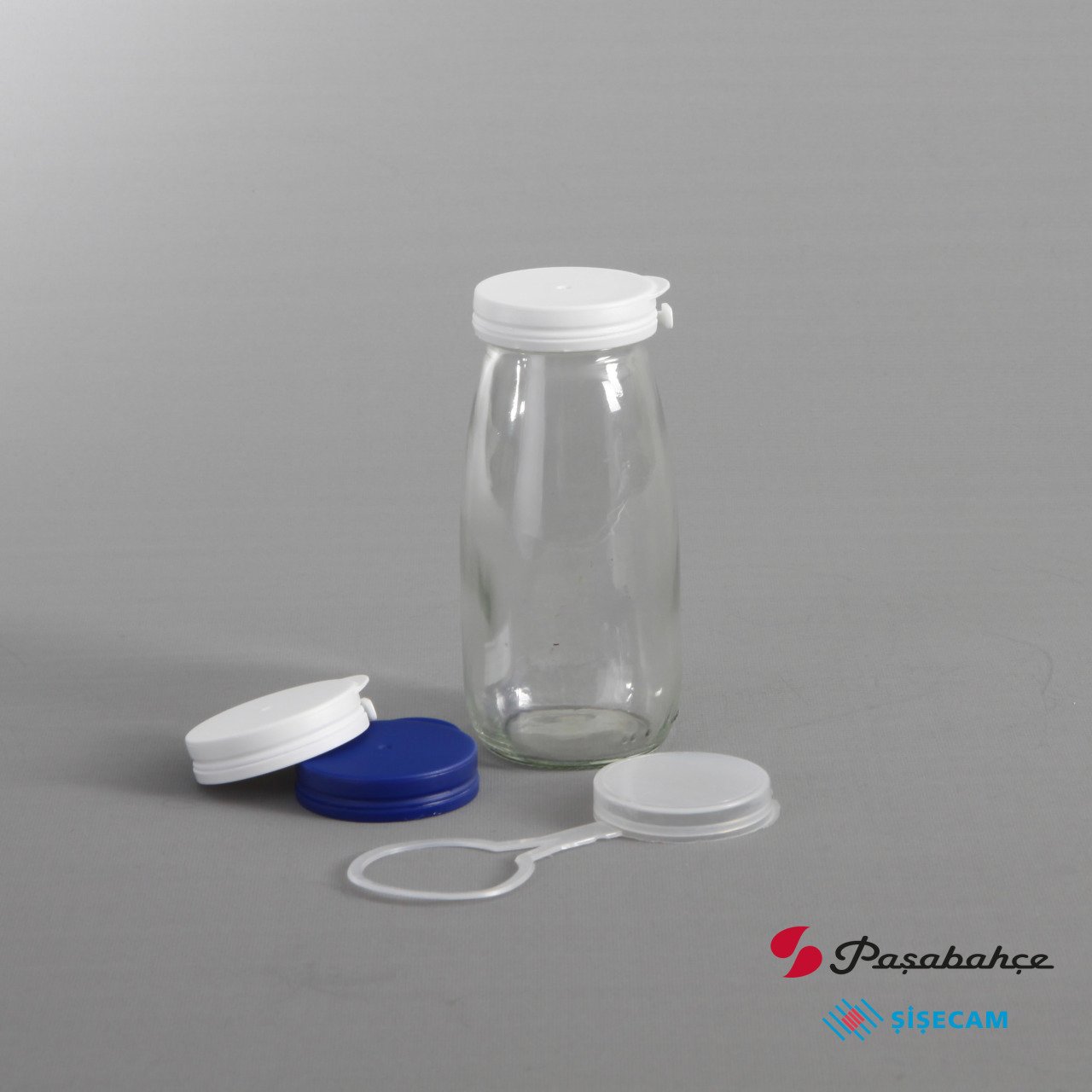 200cc 140 Adet Kapaklı Cam Süt Şişesi