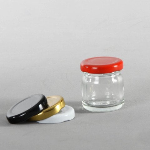 40 cc 105 Adet Kapaklı Minik Cam Kavanoz