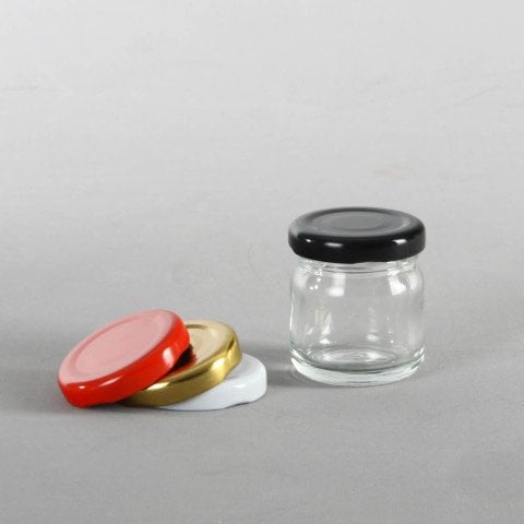 40 cc 105 Adet Kapaklı Minik Cam Kavanoz