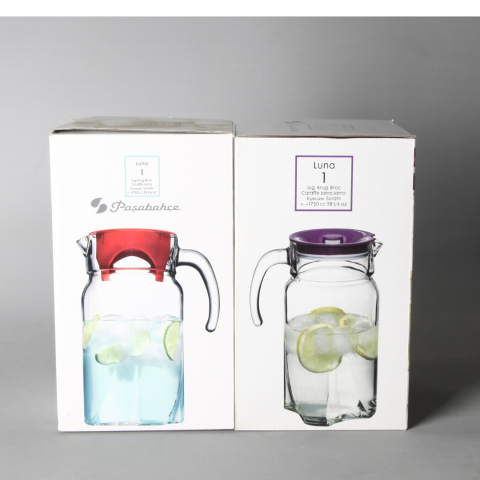 Luna Paşabahçe Plasik Kapaklı Cam Sürahi  6 Adet