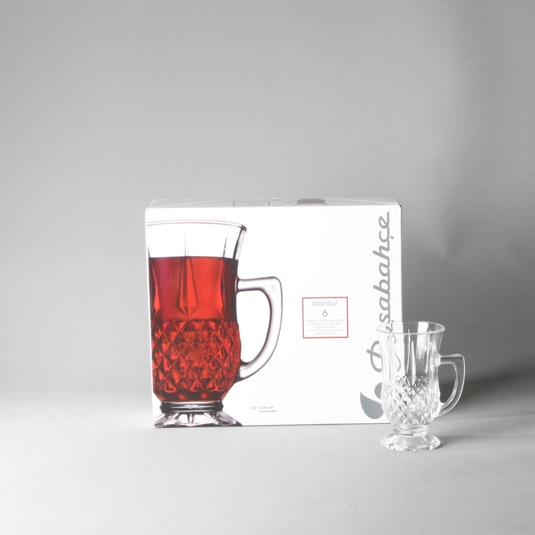 Paşabahçe İstanbul Kulplu Cam Bardak 12Adet 55671