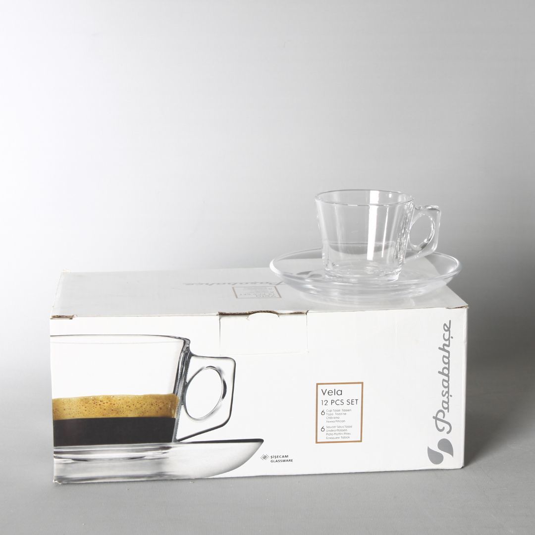 97301 Vela Kahve Espresso Fincan Takımı 12 Fincan 12 Tabak