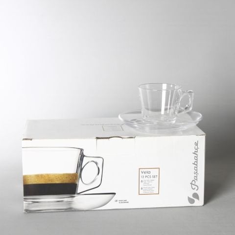 97301 Vela Kahve Espresso Fincan Takımı 12 Fincan 12 Tabak