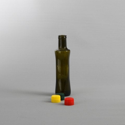 250cc Geolive 77 Adet Kapaklı Renkli Cam Yağ Şişesi