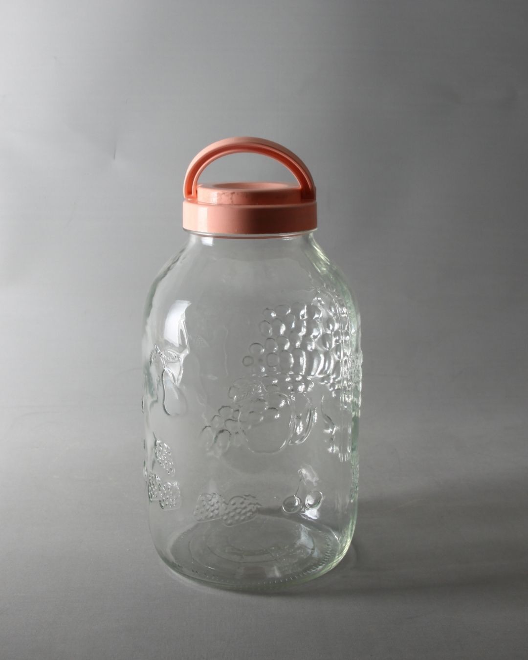 5 litre Plastik Vidalı Kapaklı Üzüm Kabartmalı 6 Adet Cam Kavanoz