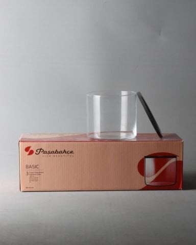 Basic Cam Saklama Kabı-10cm Çaplı Cam Bardak - Mum Bardak 24 Adet