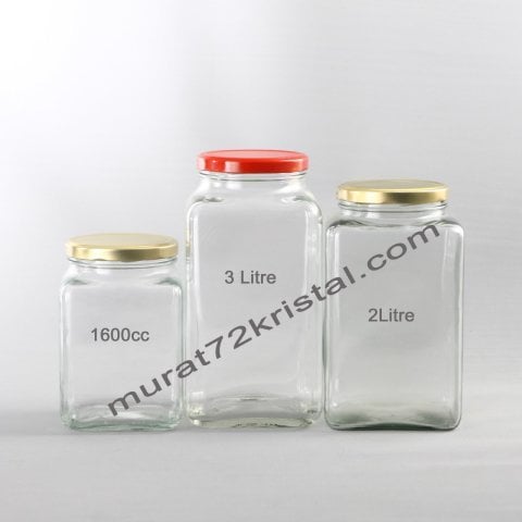 1600cc Köşeli 30 Adet Kavanoz