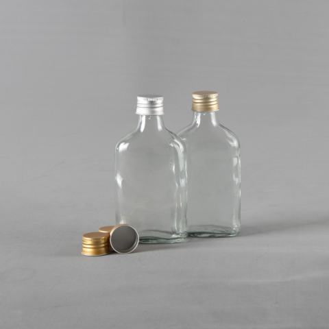 Şişe 200cc 154 Adet Yassı Şişe , Plastik ve Alümüyum Kapak ile