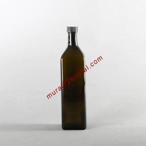 1 Litre 40 Adet Koyu Renk Marasca /Köşeli Şişe Çevirme Kapaklı