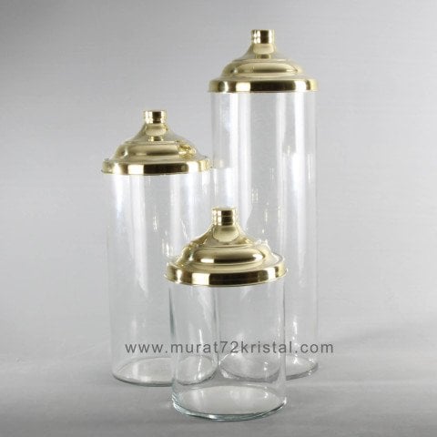 3 Lü Pirinç Kapaklı Set