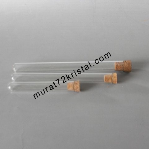 Mantarlı  CamTüp 100 Adet - 18 cm