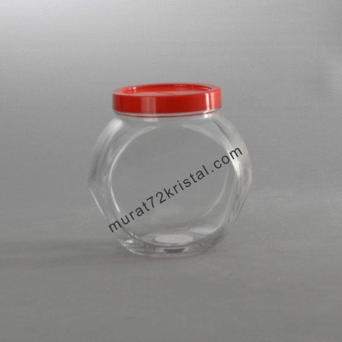 Bella -Yatık Plastik Kapaklı  2Litre Kavanoz-6 Adet-80002