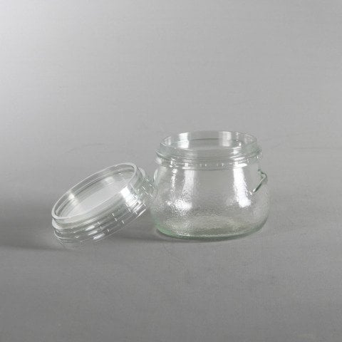 425cc Cam Yoğurt Kabı-60Adet-Asetat Kapaklı