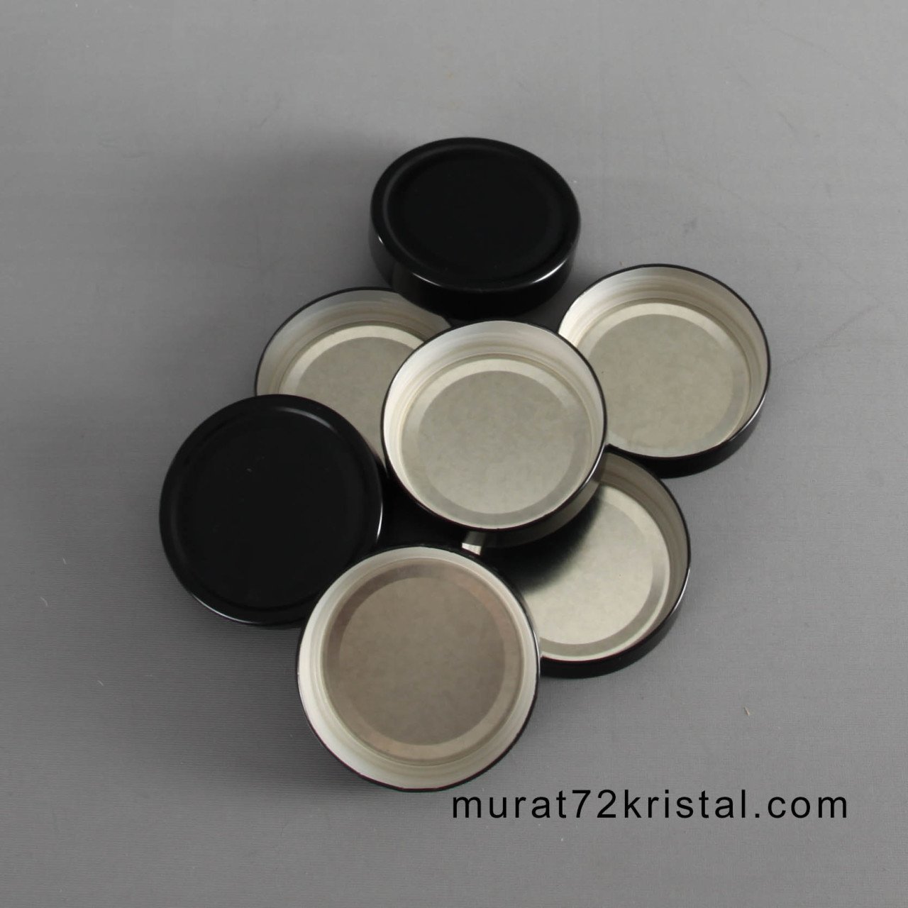 Geniş Etek Kavanoz Kapağı Siyah-Derin Etek-50 Adet