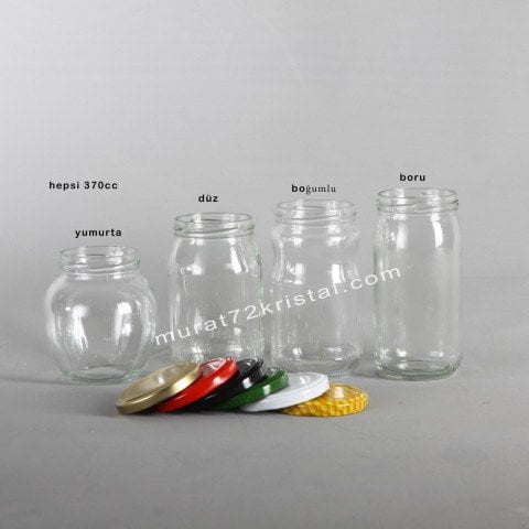 370cc Boru Kavanoz 100 Adet Kapaklı