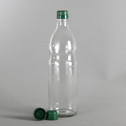 1000cc Boğumlu 32 Adet Çakma Kapak Cam Şişe