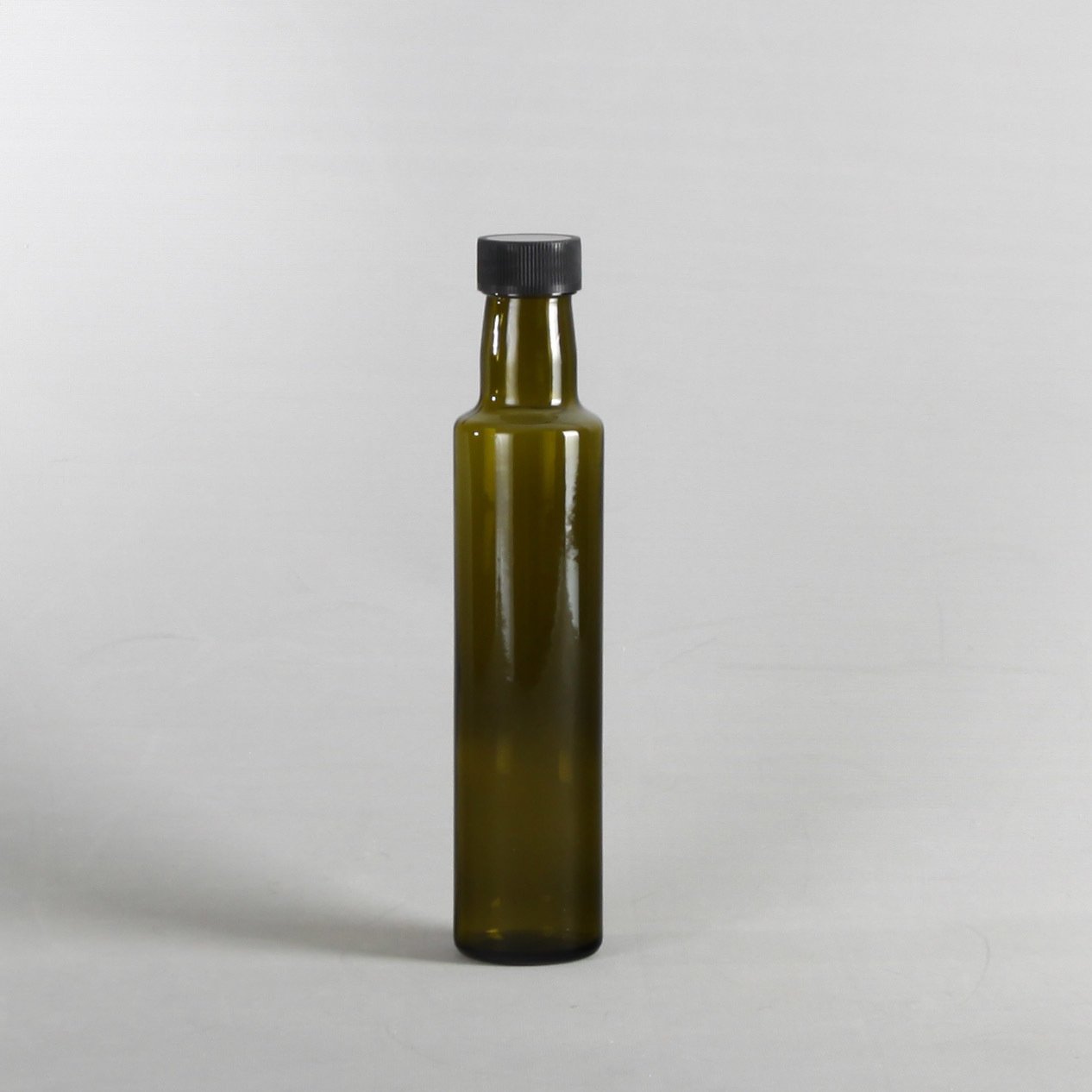 250cc Koyu Renk Dorika Silindir Çevirme Kapaklı Cam Şişe 96 Adet