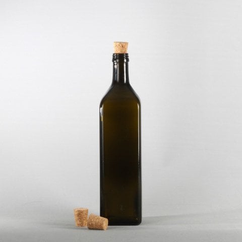 1 Litre 40 Adet Koyu Renk Mantarlı Şişe