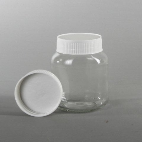 340cc 80 Adet Kapaklı Oval Cam Plastik Kapaklı Kavanoz