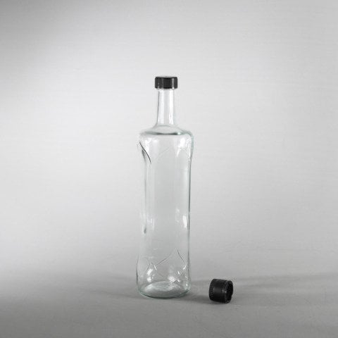 1 Litre 33 Adet Çevirme Kapaklı Cam Şişe Geolive Model