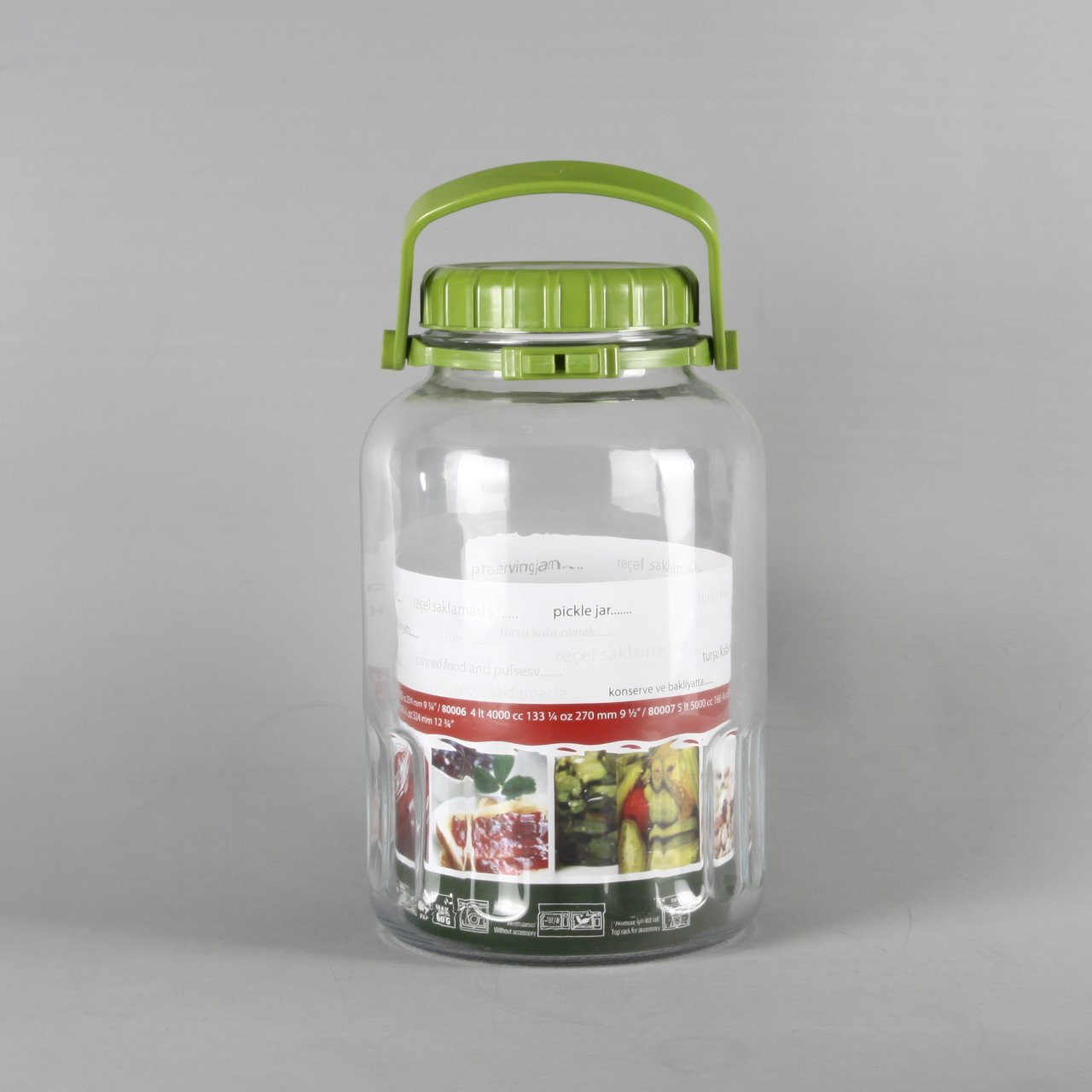 5 Litre Kapaklı Cam Kavanoz 6 Adet