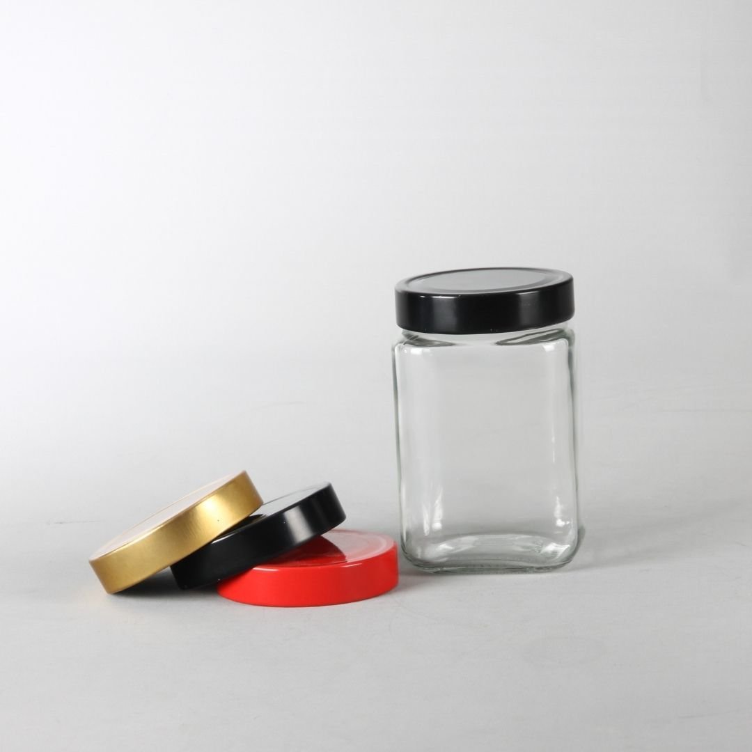 720cc Köşeli Kavanoz Derin Etekli Kapaklı 48 Adet